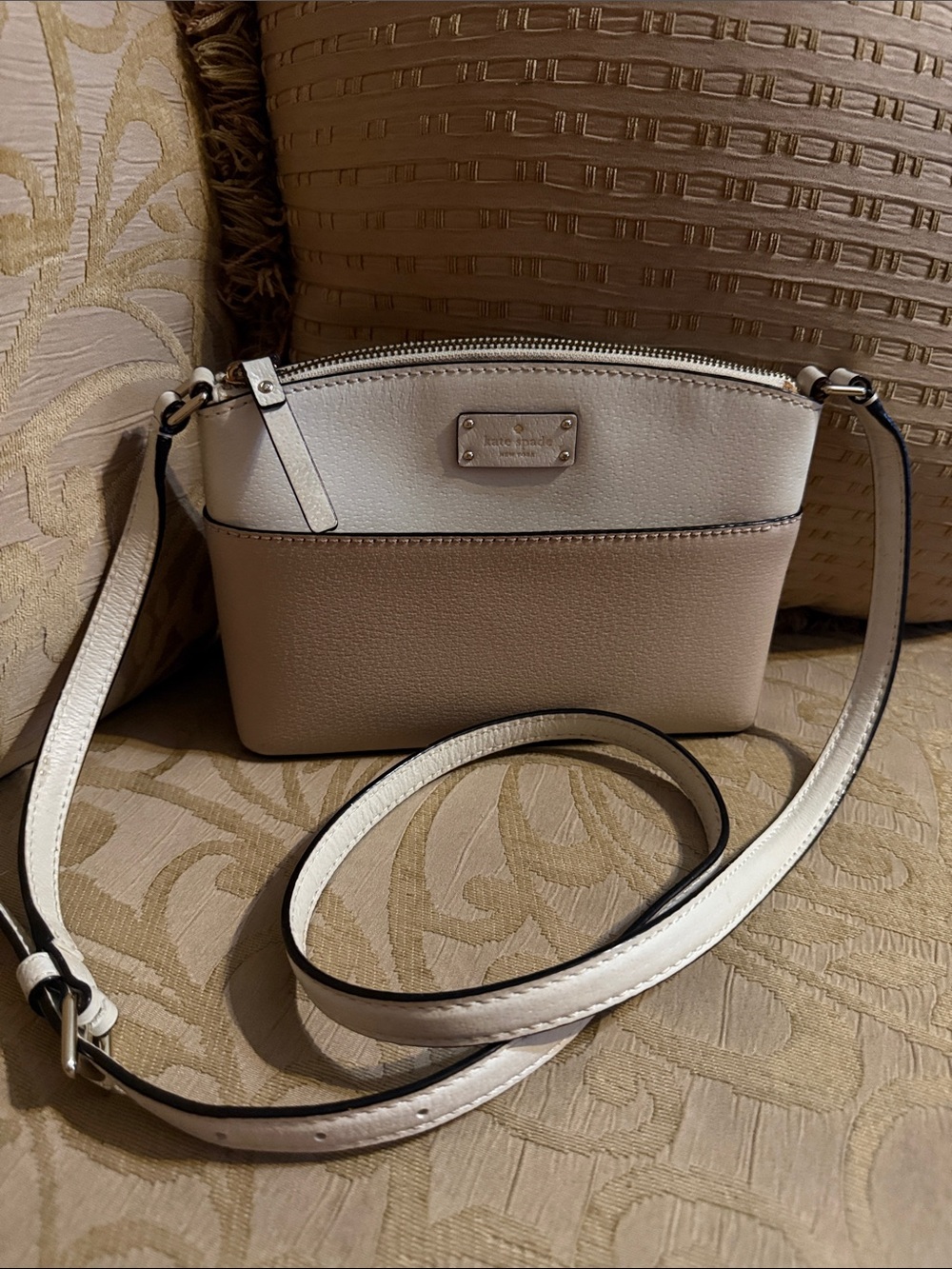 Kate Spade Grove Street Millie Cream White Leather Crossbody Satchel preloved